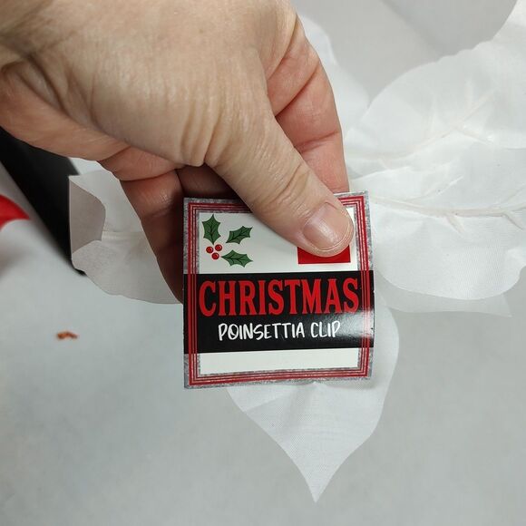 Large Christmas Xmas Poinsettia Flower Home Decor Clip Red White Multipurpose - Picture 10 of 10